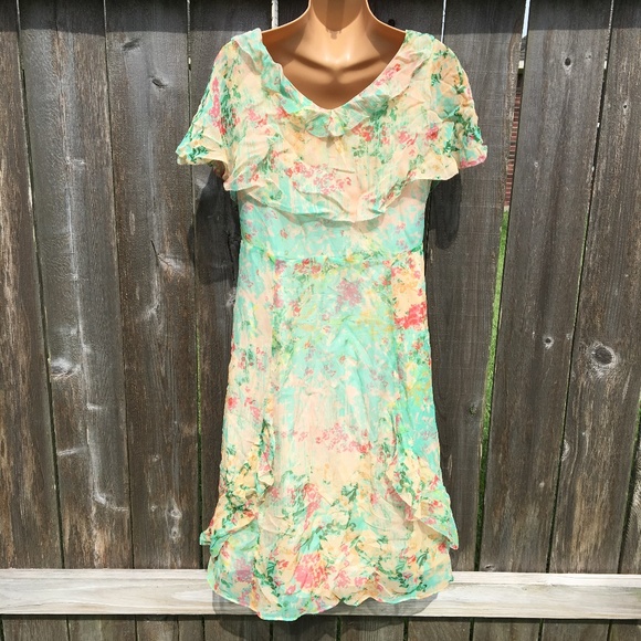 Sundance Sz P6 Elysian Garden Silk Floral Dress - Picture 5 of 6